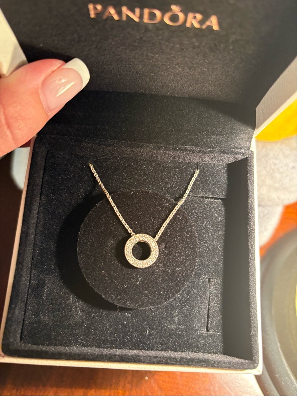 Pandora Logo Pavé Circle Collier Necklace